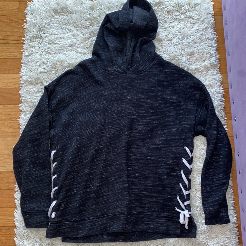 Black with ties on side victoria secret sweatshirt XS, but can fit like a small